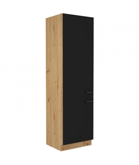 Colonne - MODENA - 60 cm - 2 portes - Chene artisan et noir mat - CUISINIER