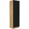 Colonne - MODENA - 60 cm - 2 portes - Chene artisan et noir mat - CUISINIER
