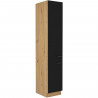 Colonne - MODENA - 40 cm - 2 portes - Chene artisan et noir mat - CUISINIER