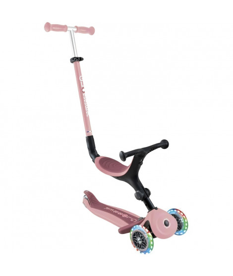 Globber -  Trottinette évolutive GO-UP ACTIVE PLUS LIGHTS avec siege - Rose pastel