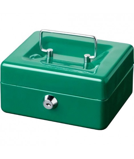 Caissette a monnaie - BURG WACHTER - Money 5015 Green - Ouverture a clé, acier vert