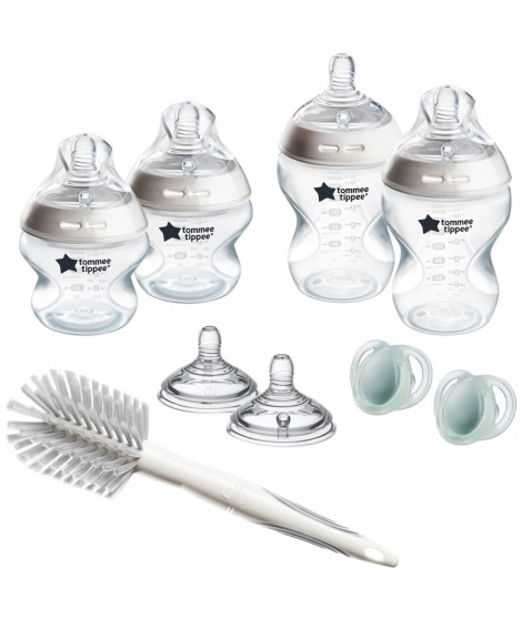 Coffret biberons - TOMMEE TIPPEE - NATURAL START - 4x biberons 150 ml / 260 ml - Anti-colique - 2x tétines - Nouveau-né