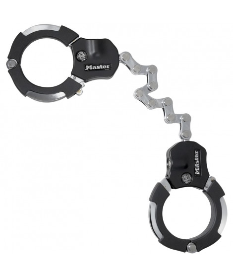Menottes antivol 9 maillons MASTERLOCK - Idéal pour les vélos, trottinettes et poussettes - Noir