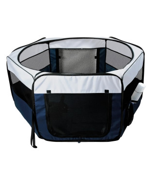 TRIXIE Enclos pour lapins/chiots ø 130 × 55 cm bleu/gris