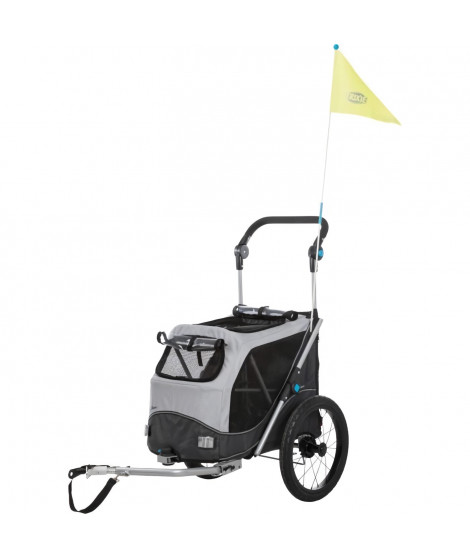 TRIXIE Roulotte de vélo - pliable - M: 63 × 95 × 90/132 cm - Gris - Pour chien