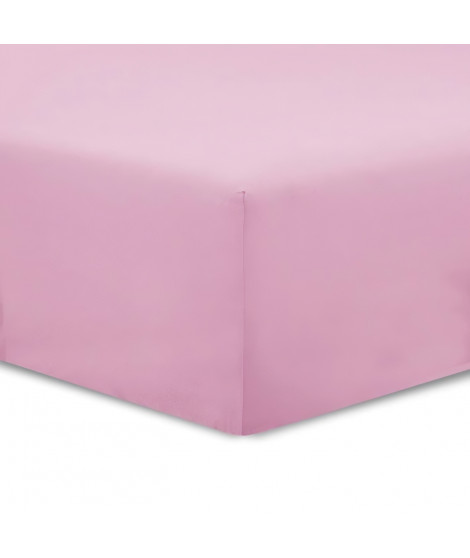 Vision - Drap housse Rose - 140x190cm - 100% coton