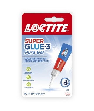 Colle cyanocrylate - LOCTITE - SUPERGLUE-3P - Pure Gel - Tube 2g