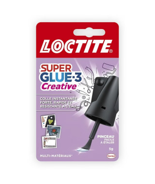 Colles cyanocrylates - LOCTITE - SUPERGLUE-3P - Creative pinceau - Bouteille 5g