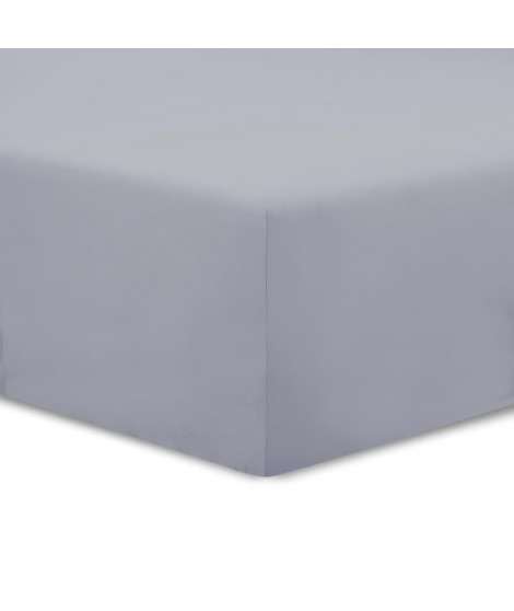 Vision - Drap housse Gris - 200x200cm - 100% coton