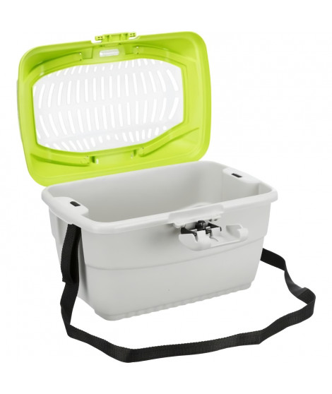 TRIXIE Box de transport Mini-Capri 40 × 22 × 30 cm gris clair/vert pour rongeurs