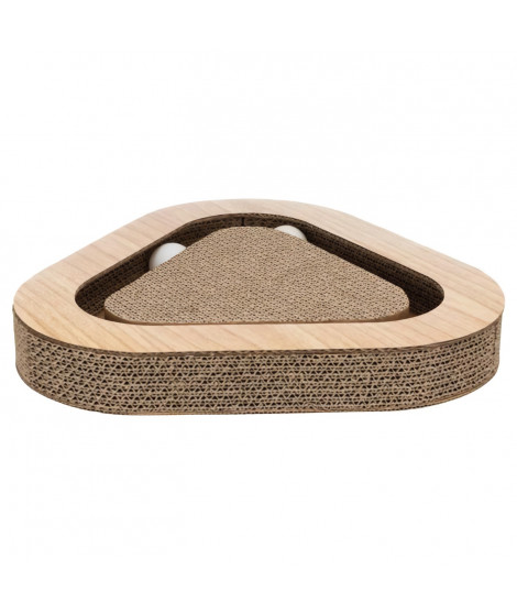 Plaque griffoir avec jouets - 36 × 5 × 36/36 cm - Brun