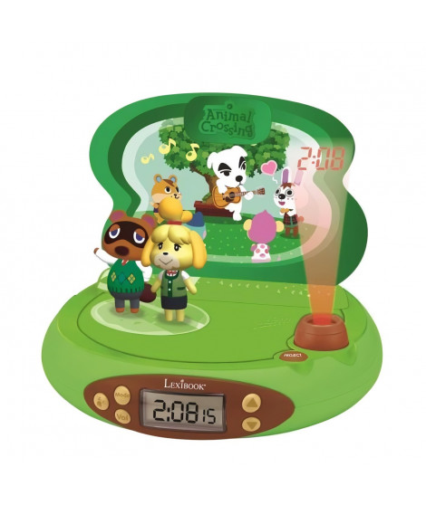 ANIMAL CROSSING - Réveil Projecteur en 3D avec Sons - LEXIBOOK