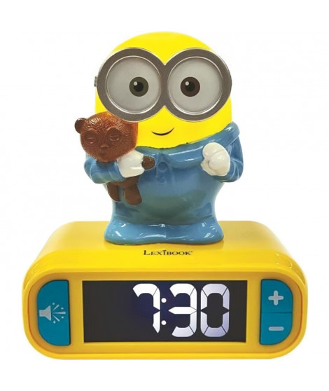 LES MINIONS - Réveil digital avec veilleuse lumineuse en 3D et effets sonores - LEXIBOOK