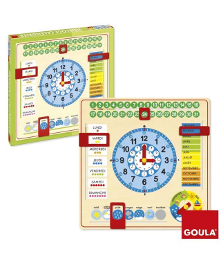 Horloge calendrier - GOULA - Apprentissage des mois, saisons, jours et heures
