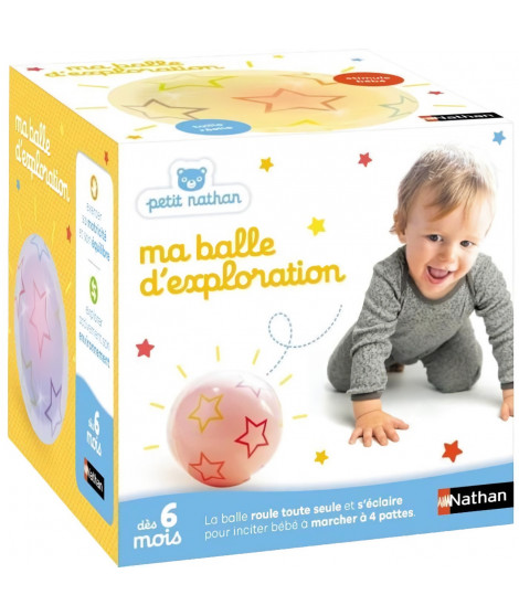 Jouet - NATHAN - Balle d'exploration - Motricité pour bébés, change de couleur et direction