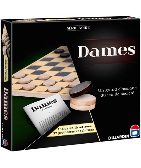 Dames jeu de plateau - Série noire - Jeu de société traditionnel - 55330 - DUJARDIN