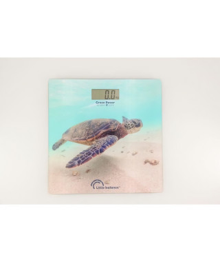 Pese-personne électronique - LITTLE BALANCE - 8653 - USB - 180 kg / 100 g - Motif tortue verte