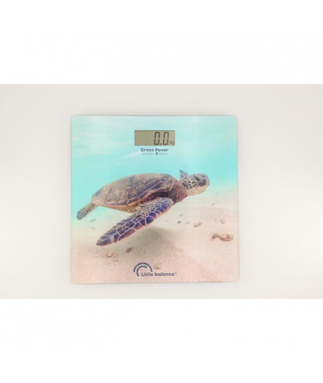 Pese-personne électronique - LITTLE BALANCE - 8653 - USB - 180 kg / 100 g - Motif tortue verte