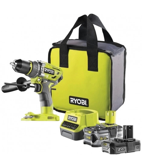 RYOBI - Perceuse a percussion BRUSHLESS 18V ONE+ - 60 Nm - réglage de couple électronique - mandrin métal 13 mm - R18PDBL-0
