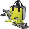 RYOBI - Perceuse a percussion BRUSHLESS 18V ONE+ - 60 Nm - réglage de couple électronique - mandrin métal 13 mm - R18PDBL-0