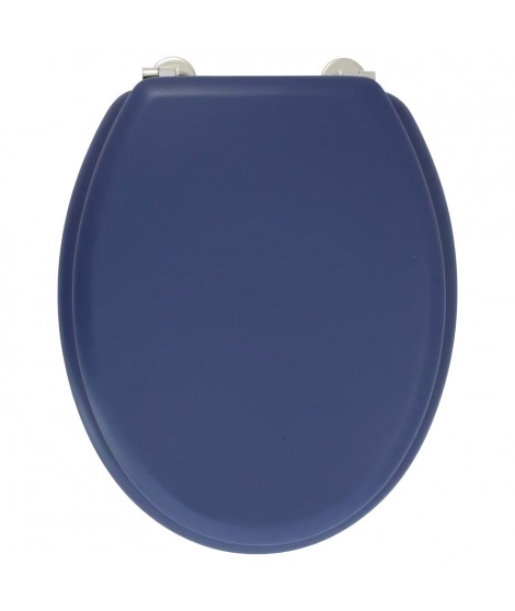 GELCO DESIGN Abattant WC Dolce - Charnieres inox - Bois moulé - Bleu marine