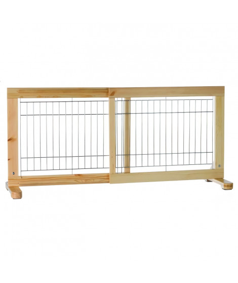 TRIXIE Barriere pour chiens Bois de bouleau vernis ajustable 65-108 cm