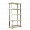 Etagere de rangement - PLASTIKEN - 5 plateaux - Résine - 30kg/plateau - H 184 x L 88 x P 44cm - Beige et taupe