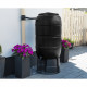 NATURE Récupérateur d'eau kit - 210 litres - Forme tonneau - Traité anti-UV - Fabriqué en Europe - Noir
