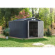Abri de jardin en métal 8,84 m² - 277 x 319 x 202 cm - Kit d'ancrage inclus - Gris