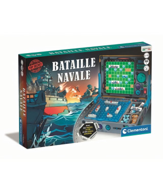 CLEMENTONI - Bataille Navale - Jetons magnétiques et navires en 3D - Jeu de logique - 2 personnes