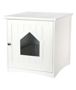 TRIXIE Meuble de toilette pour chat - Blanc - 49 x 51 x 51 cm