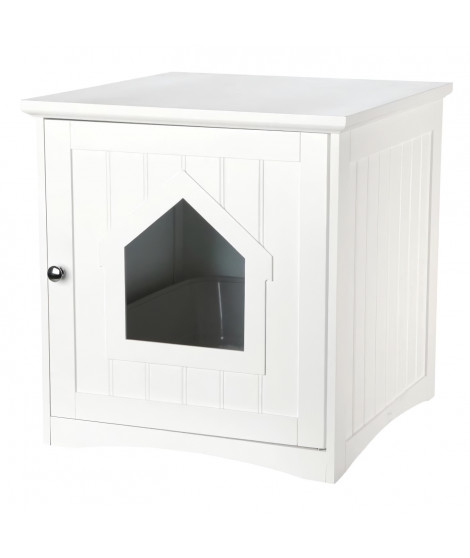 TRIXIE Meuble de toilette pour chat - Blanc - 49 x 51 x 51 cm