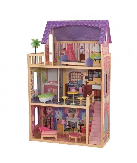 KIDKRAFT - Maison de poupées Kayla en bois + 11 pieces - Rose
