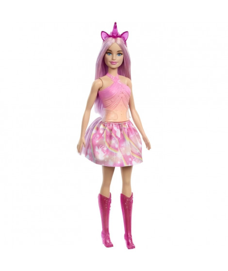 Barbie-Poupées Licorne avec cheveux fantaisie et tenues effet dégradé HRR13