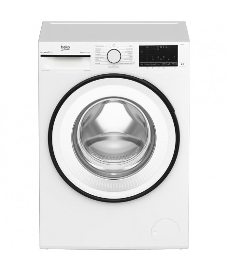 Lave-linge hublot BEKO B3WFT51062WW - 10 kg - Induction - L60cm - 1600 trs/min - Classe B - Blanc