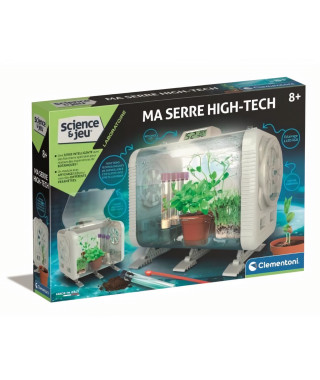 CLEMENTONI - Ma serre high-tech - 3 maniere de faire pousser - Capteurs pour contrôler la luminosité, la température et l'hum…