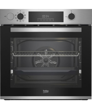 Four encastrable - Chaleur pulsée 3D - BEKO - BBIS14300XMPSE - Inox - 72 L - Porte froide GIFAM - 59,4x56,7x59,5 cm