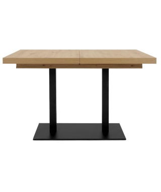 Table a manger extensible - ORLANDO - Chene artisan / noir - 6 a 10 personnes - 120-200 x 75 x 80 cm