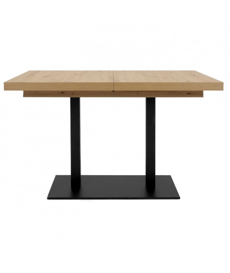 Table a manger extensible - ORLANDO - Chene artisan / noir - 6 a 10 personnes - 120-200 x 75 x 80 cm