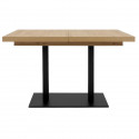 Table a manger extensible - ORLANDO - Chene artisan / noir - 6 a 10 personnes - 120-200 x 75 x 80 cm