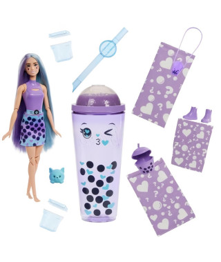 Barbie-Pop Reveal-Poupée parfumée série Bubble Tea avec accessoires HTJ19