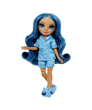 Junior High Pyjama Party - Poupée mannequin articulée 22 cm - Skyler (Bleue) - Nombreux accessoires - a partir de 4 ans