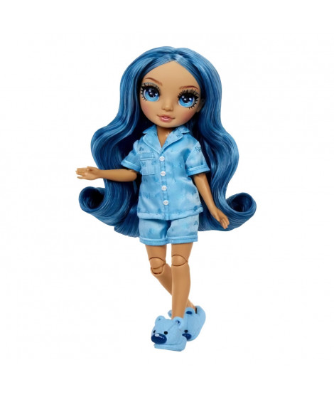Junior High Pyjama Party - Poupée mannequin articulée 22 cm - Skyler (Bleue) - Nombreux accessoires - a partir de 4 ans