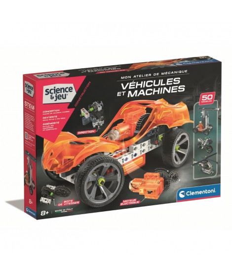 CLEMENTONI - Véhicules et machines - 50 constructions - Manuel illustré et application pour visualisation 3D - Fabriqué en It…