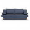 Banquette convertible - 3 places - NAOTO - Tissu bleu foncé - Coffre de rangement - 202 x 98 x 98 cm