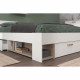 Lit adulte DREAM 140 x 190/200 cm - 3 tiroirs - Décor blanc et chene - PARISOT