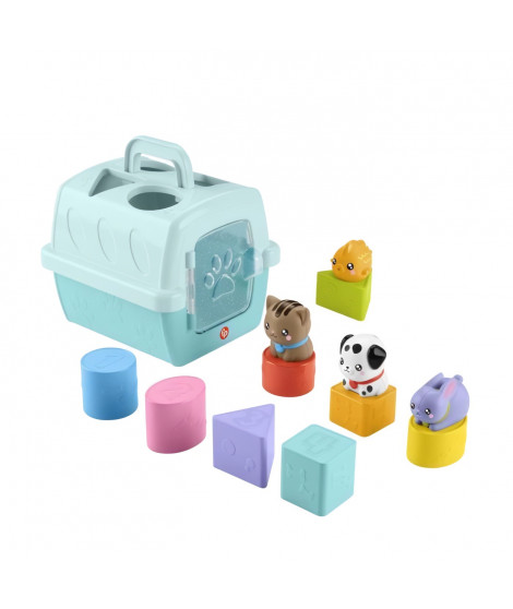Fisher-Price-Trieur Caisse de Transport d'Animaux-Trieur 8 blocs HTW93