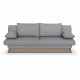 Banquette convertible - 3 places - NAOTO - Tissu gris clair - Coffre de rangement - 202 x 98 x 98 cm
