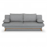 Banquette convertible - 3 places - NAOTO - Tissu gris clair - Coffre de rangement - 202 x 98 x 98 cm