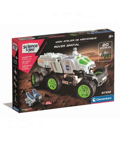 CLEMENTONI - Rover spatial NASA - Construction motorisée - Manuel illustré et application pour visualisation 3D - Fabriqué en…